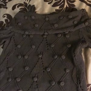 Brown off the shoulder long sleeve sweater